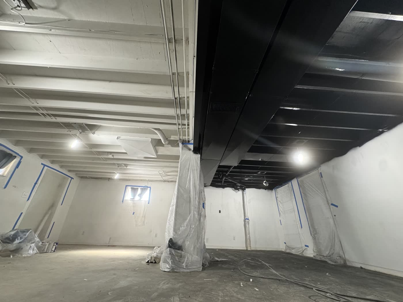 Commercial interior build-out, drywall prep